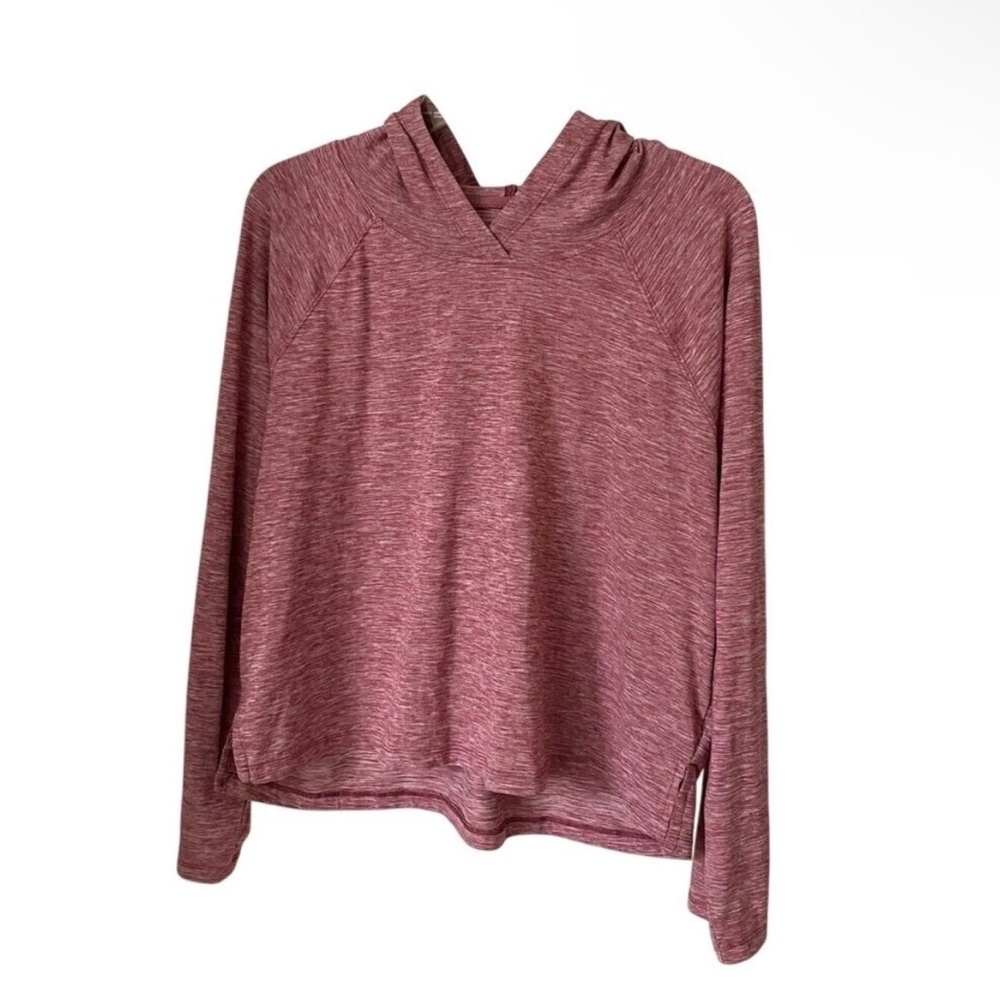 Women's RBX Workout Running Cropped Hoodie Heather Red Rose XL sports athleisure